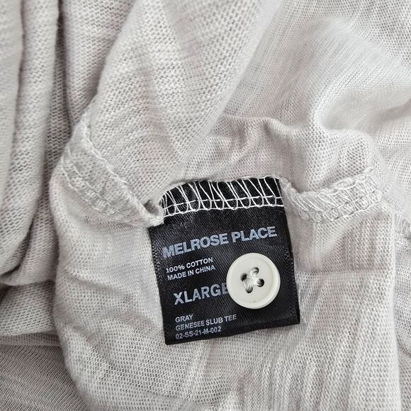 Melrose Place Genesse Slub Tee Men's Gray Henley Shirt Size XL - Picture 4 of 4